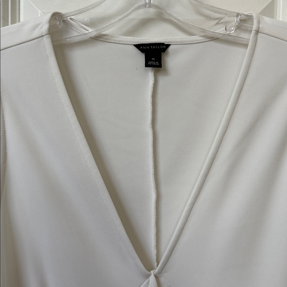 Ann Taylor Cream Ruffle Blouse - Picture 2 of 3